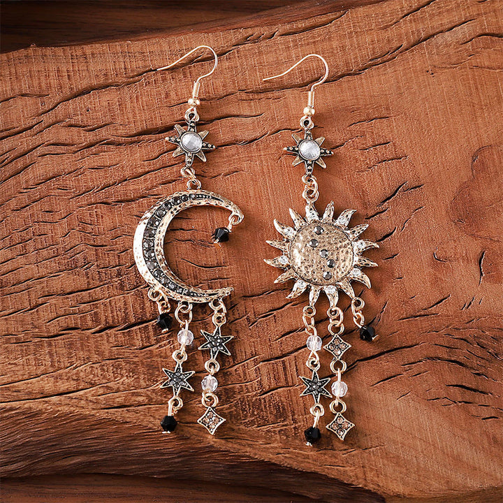 Orecchini pendenti Olivenorma in stile bohémien vintage con sole, luna e stelle. - image 2