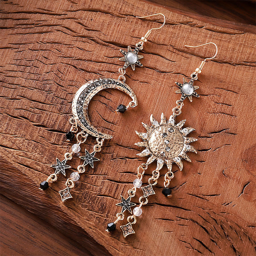 Orecchini pendenti Olivenorma in stile bohémien vintage con sole, luna e stelle. - image 3