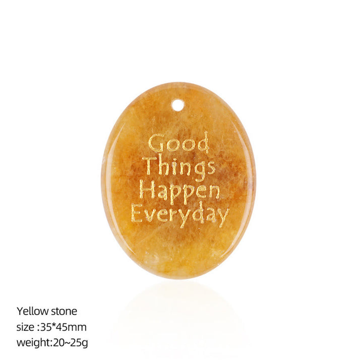 Olivenorma "Ogni giorno accadono cose belle" Citazione positiva Pietra naturale antistress - Giada gialla - image 30