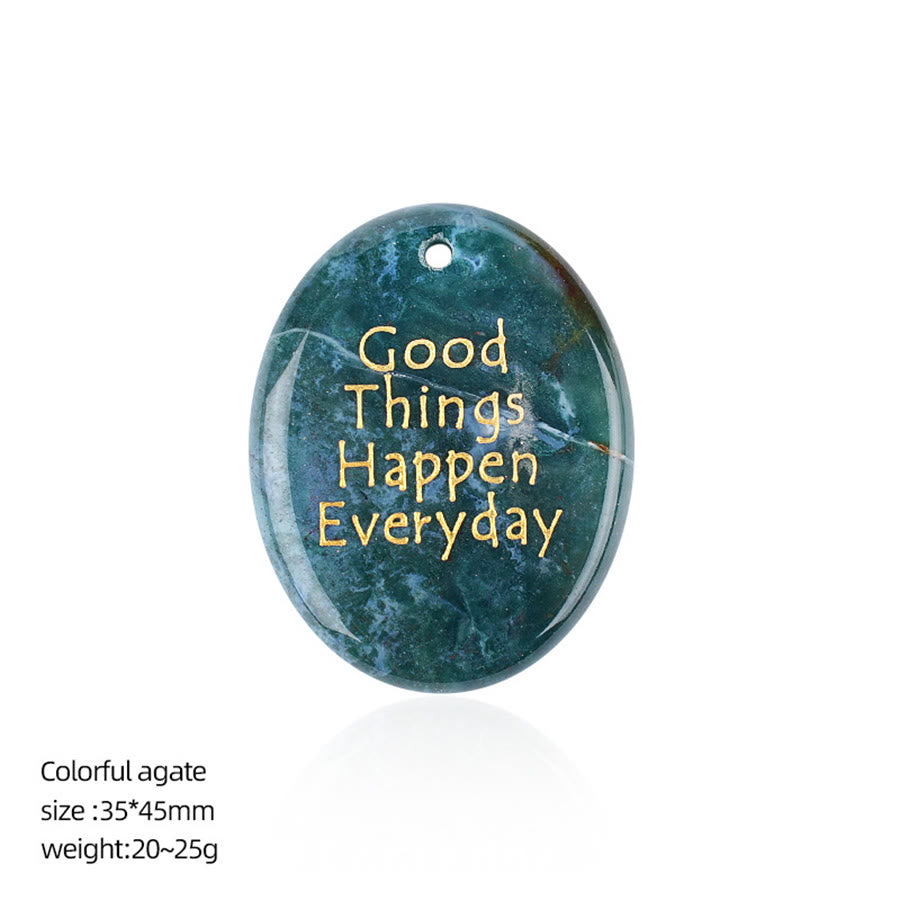 Olivenorma "Ogni giorno accadono cose belle" Citazione positiva Pietra naturale antistress - Agata colorata - image 23
