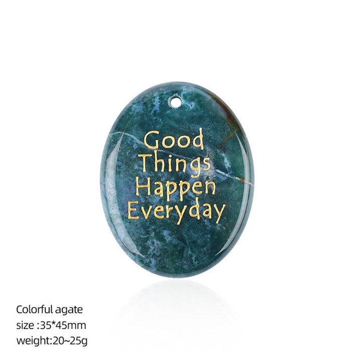 Olivenorma "Ogni giorno accadono cose belle" Citazione positiva Pietra naturale antistress - Agata colorata - image 23