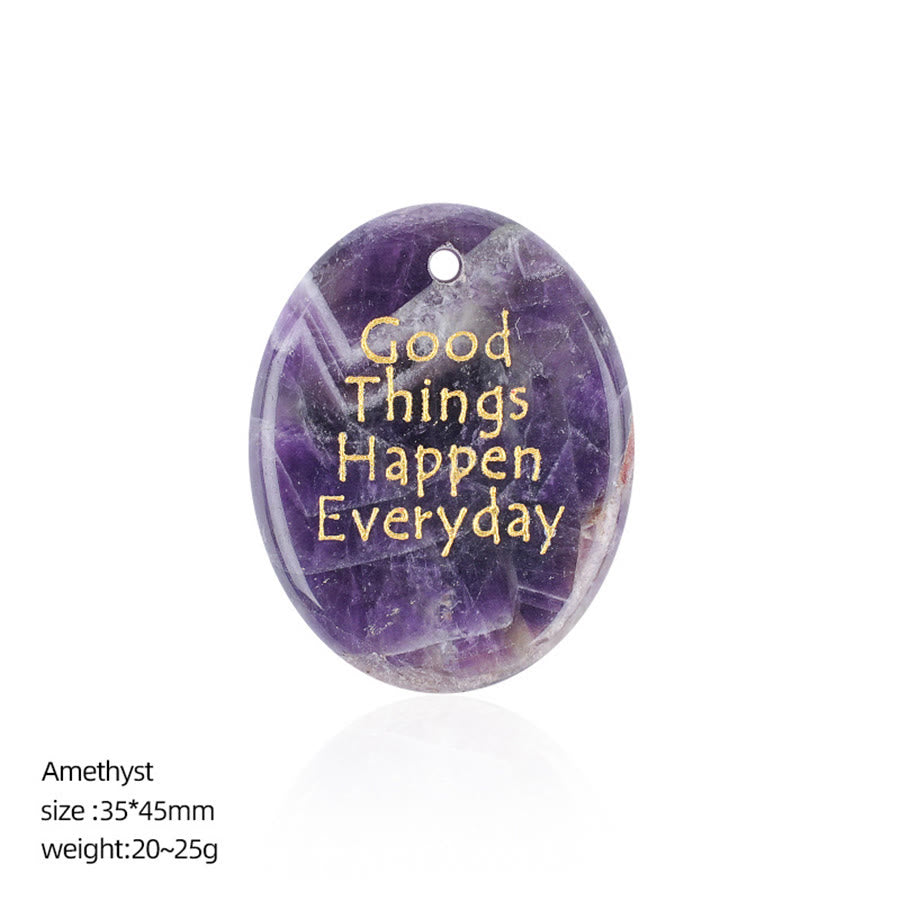 Olivenorma "Ogni giorno accadono cose belle" Citazione positiva Pietra naturale antistress - Ametista - image 4