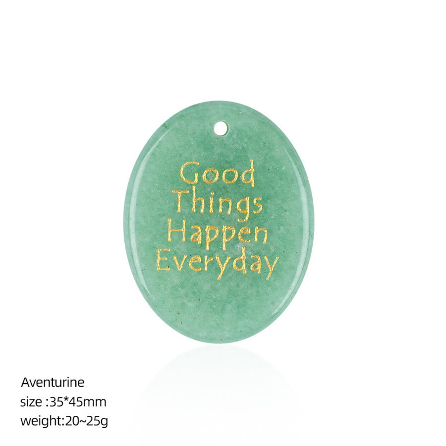 Olivenorma "Ogni giorno accadono cose belle" Citazione positiva Pietra naturale antistress - Avventurina verde - image 12
