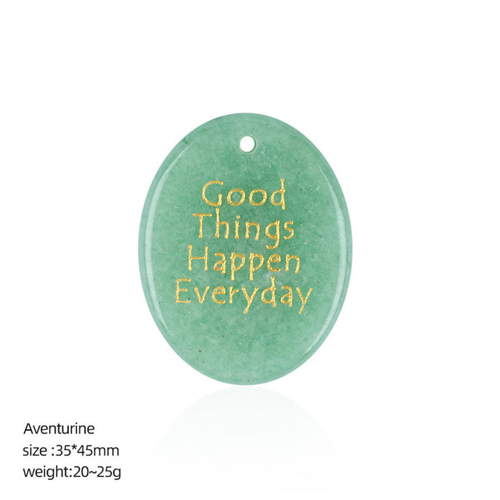 Olivenorma "Ogni giorno accadono cose belle" Citazione positiva Pietra naturale antistress - Avventurina verde - image 12