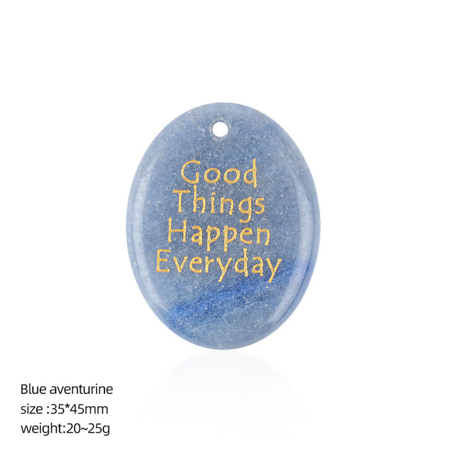 Olivenorma "Ogni giorno accadono cose belle" Citazione positiva Pietra naturale antistress - Avventurina blu - image 21