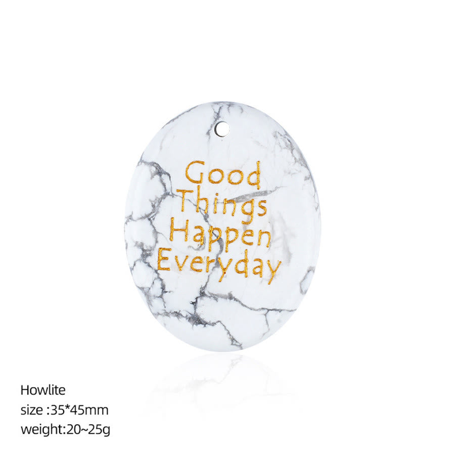 Olivenorma "Ogni giorno accadono cose belle" Citazione positiva Pietra naturale antistress - Howlite - image 28