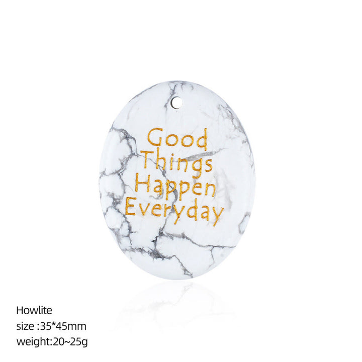 Olivenorma "Ogni giorno accadono cose belle" Citazione positiva Pietra naturale antistress - Howlite - image 28