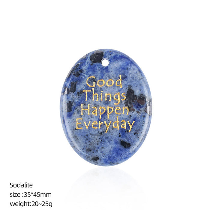 Olivenorma "Ogni giorno accadono cose belle" Citazione positiva Pietra naturale antistress - Sodalite - image 24