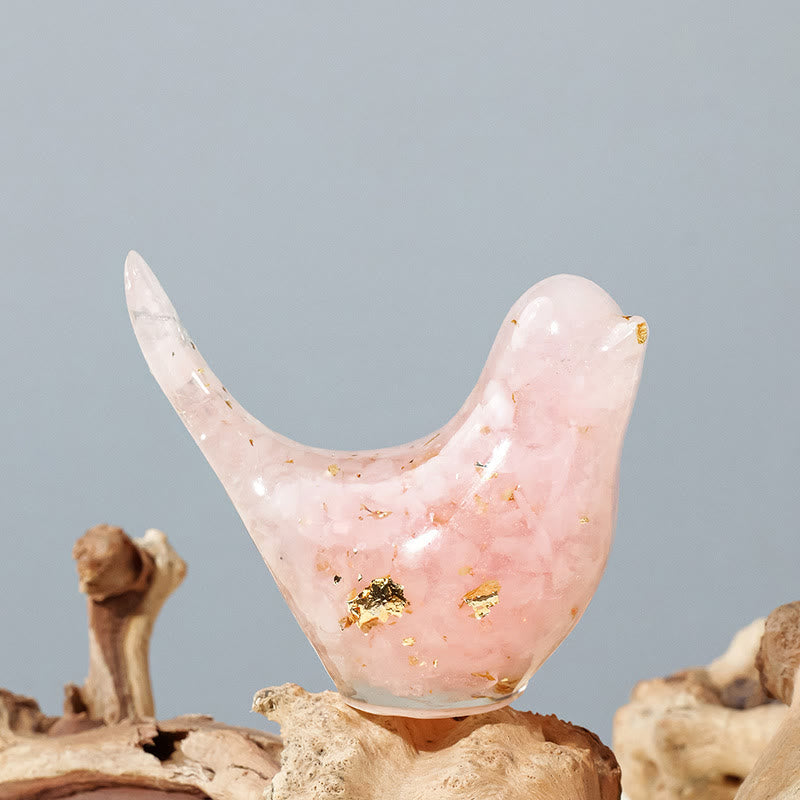 Olivenorma Scultura di uccello in cristallo naturale Decorazione in pietra preziosa - Quarzo rosa - Grande: 7,5*6 cm - image 67