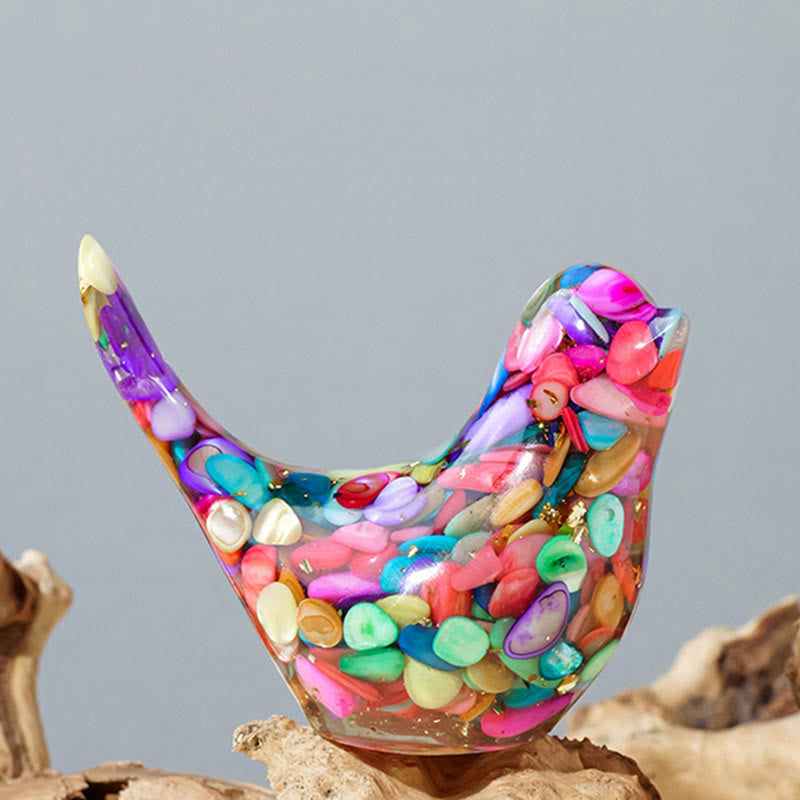 Olivenorma Scultura di uccello in cristallo naturale Decorazione in pietra preziosa - Nacre arcobaleno - Grande: 7,5*6 cm - image 64