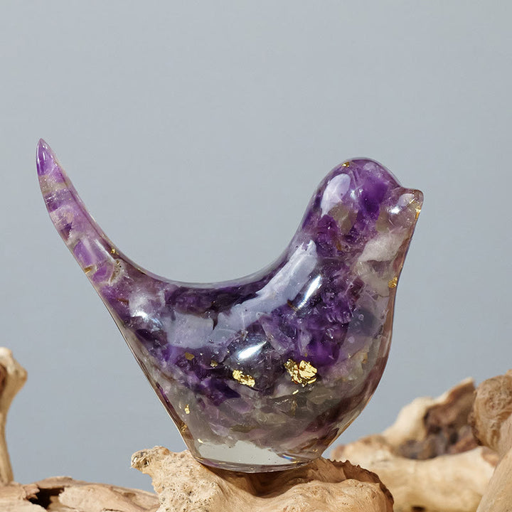 Olivenorma Scultura di uccello in cristallo naturale Decorazione in pietra preziosa - Ametista - Grande: 7,5*6 cm - image 60