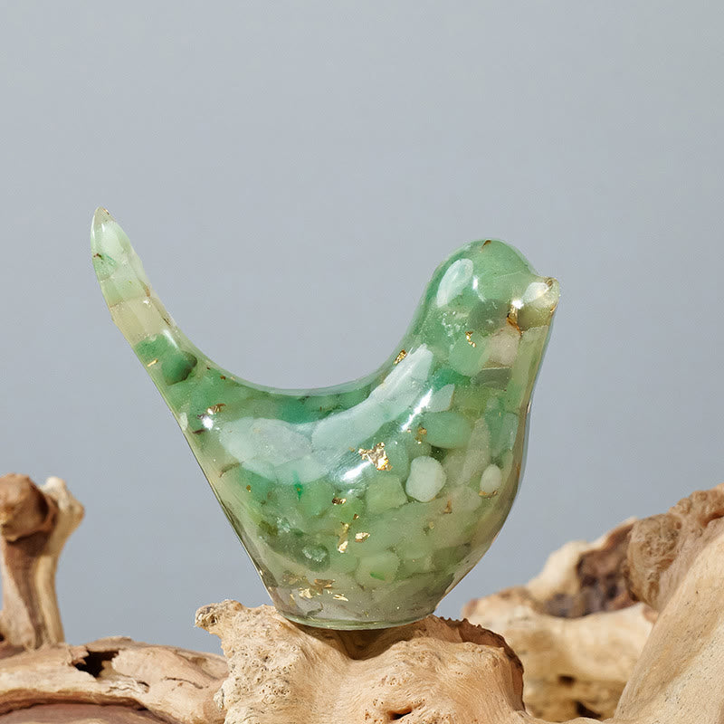 Olivenorma Scultura di uccello in cristallo naturale Decorazione in pietra preziosa - Avventurina verde - Grande: 7,5*6 cm - image 69