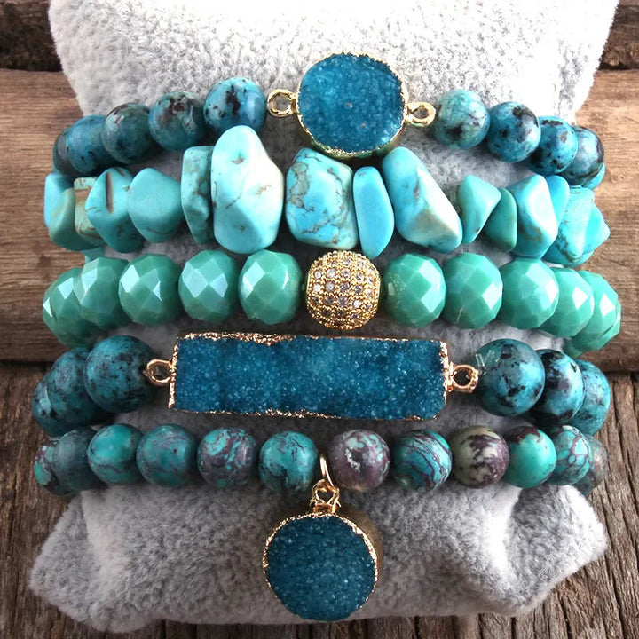 Olivenorma - Set di 5 braccialetti per calma e relax - Turchese - image 10