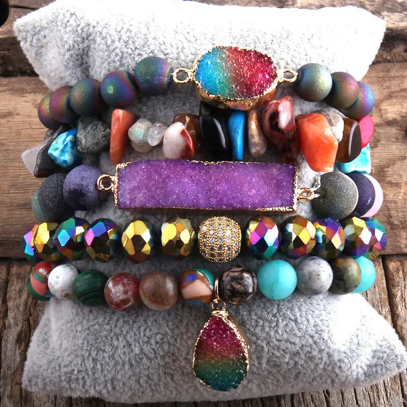 Olivenorma - Set di 5 braccialetti per calma e relax - Pietra colorata - image 18