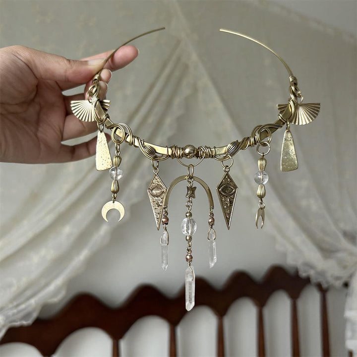 Collana girocollo in metallo Olivenorma con occhio diabolico e fasi lunari. - Stella Luna e Lacrima - image 0