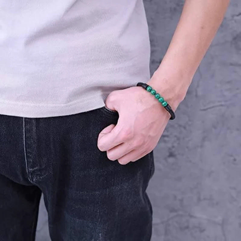 Bracciale Olivenorma in pelle intrecciata con perline di pietra naturale e chiusura magnetica - image 14