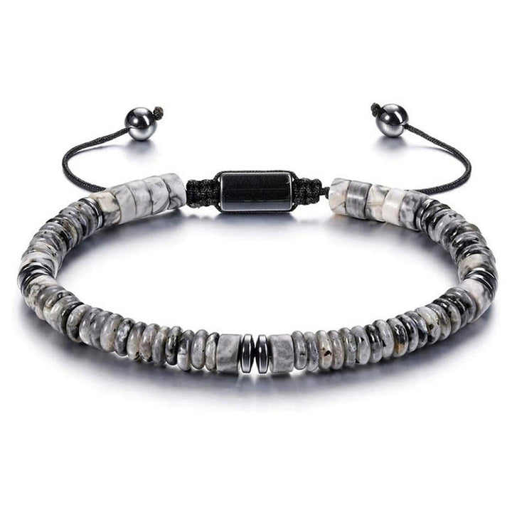 Bracciale regolabile Olivenorma Artisan con perline a disco in pietre multiple e nodo scorrevole - Immagine di Jasper - image 9