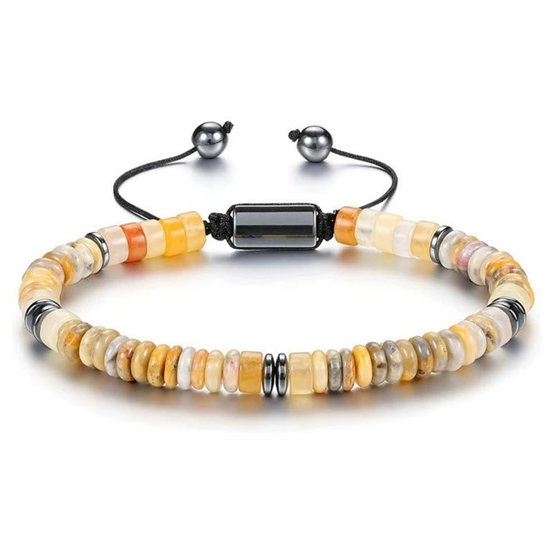 Bracciale regolabile Olivenorma Artisan con perline a disco in pietre multiple e nodo scorrevole - Citrino - image 7