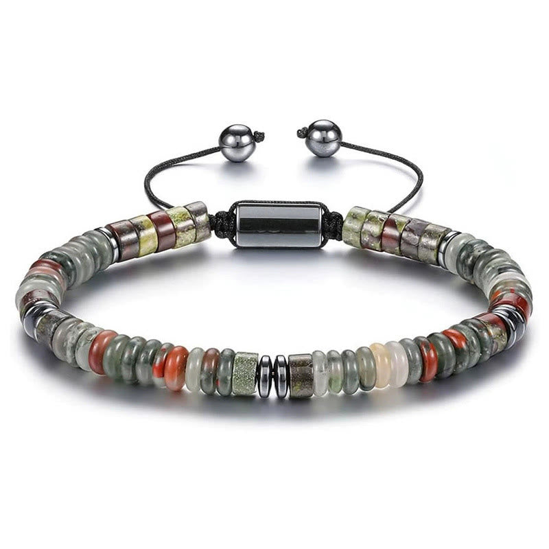 Bracciale regolabile Olivenorma Artisan con perline a disco in pietre multiple e nodo scorrevole - Pietra naturale - image 0