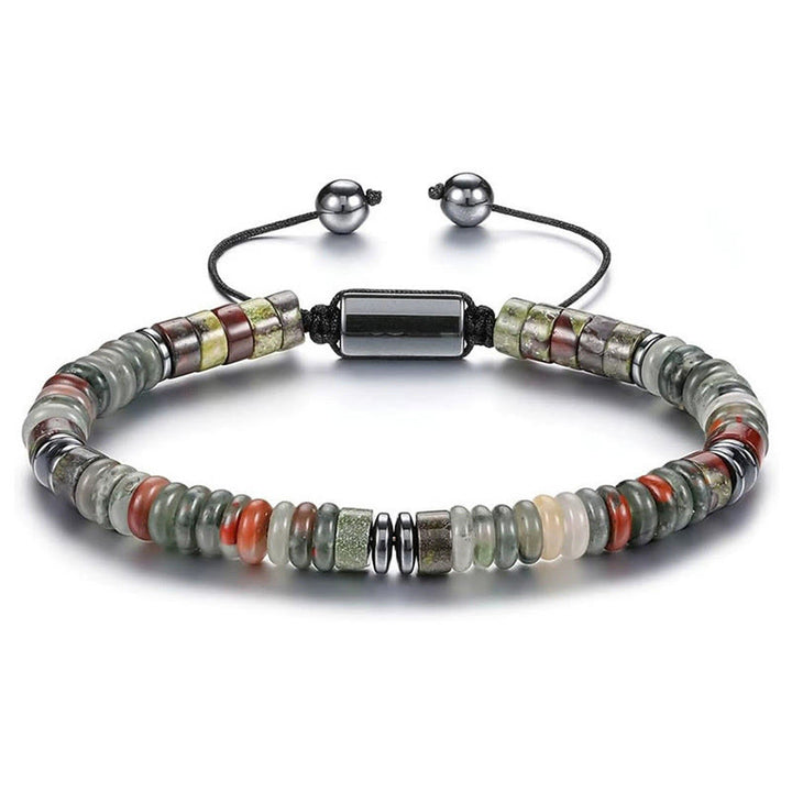 Bracciale regolabile Olivenorma Artisan con perline a disco in pietre multiple e nodo scorrevole - Pietra naturale - image 0