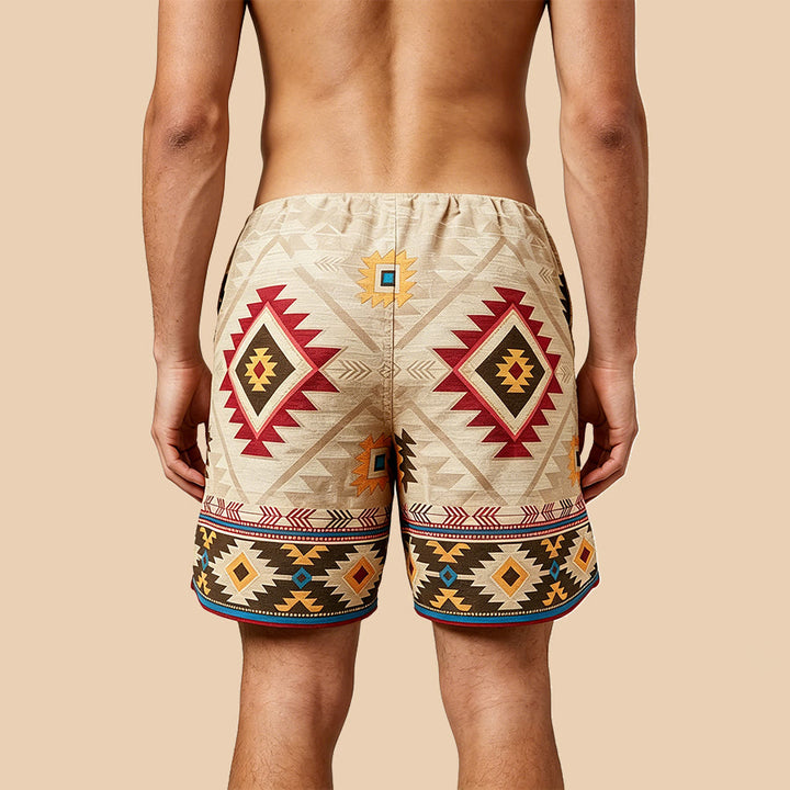 Pantaloncini da uomo casual Olivenorma Vintage Tribal Geometric - image 2