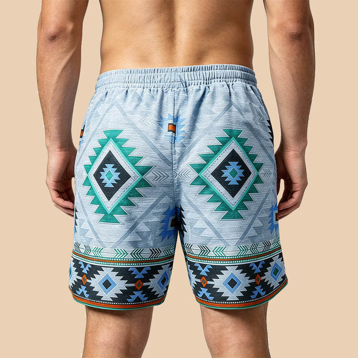 Pantaloncini da uomo casual Olivenorma Vintage Tribal Geometric - image 8