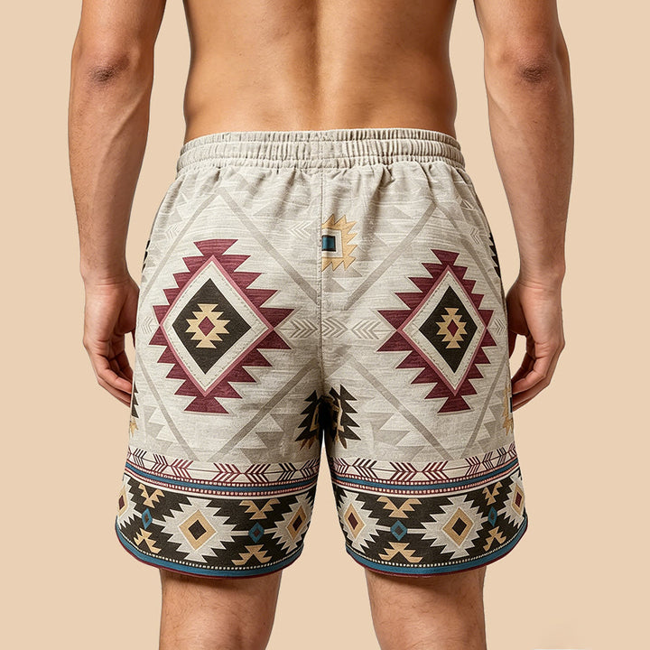 Pantaloncini da uomo casual Olivenorma Vintage Tribal Geometric - image 5