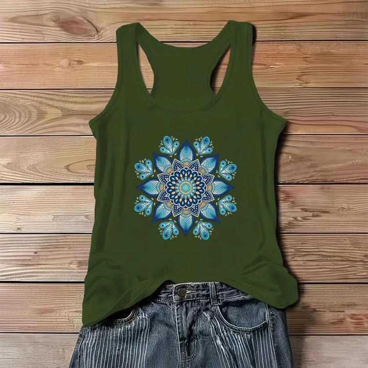 Canotta da donna Olivenorma con stampa grafica "Fasi lunari mistiche, orbita floreale" - Verde - 3XL - image 8
