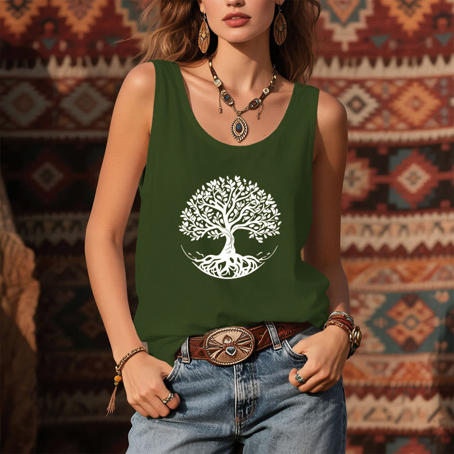 Canotta da donna Olivenorma con stampa "Albero della Vita" in stile bohémien - image 1