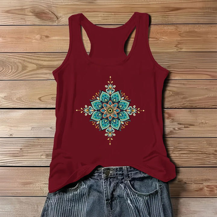 Canotta da donna Olivenorma con stampa mandala boho. - Rosso - 3XL - image 8