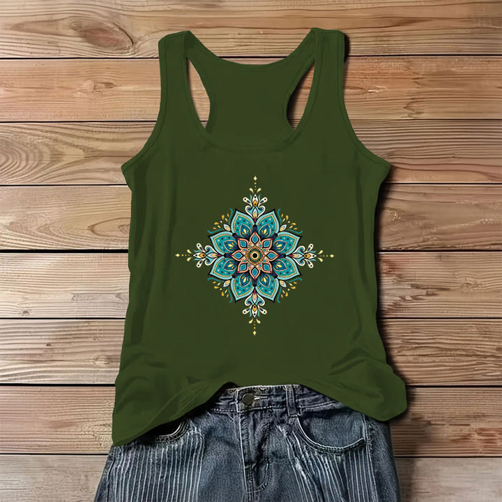 Canotta da donna Olivenorma con stampa mandala boho. - Verde - 3XL - image 0