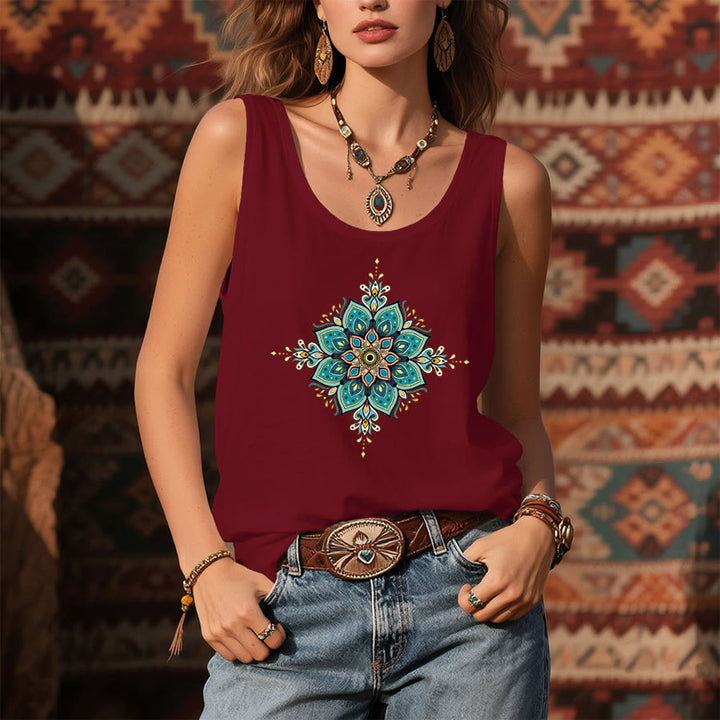 Canotta da donna Olivenorma con stampa mandala boho. - image 9