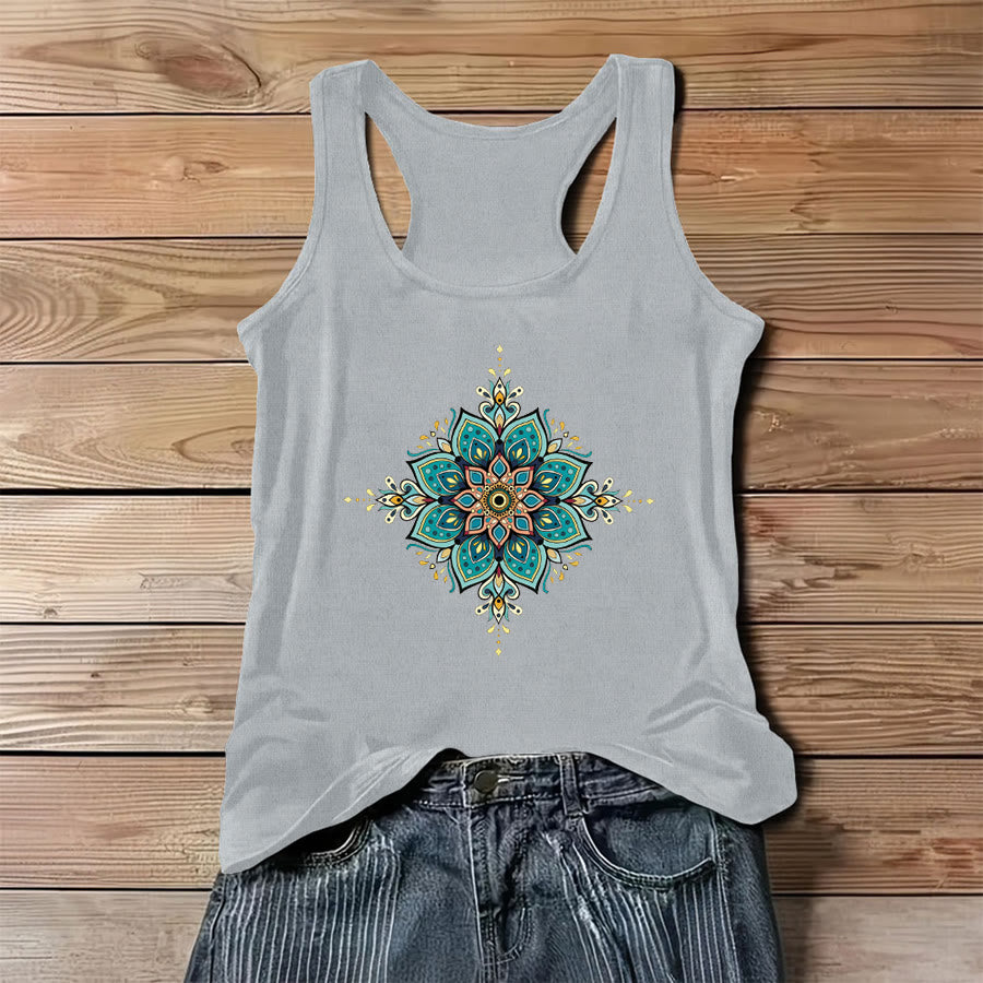 Canotta da donna Olivenorma con stampa mandala boho. - Grigio - 3XL - image 6