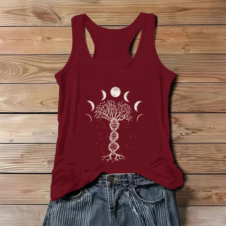 Canotta da donna Olivenorma con stampa grafica Albero della Vita e fasi lunari. - Rosso - 3XL - image 6
