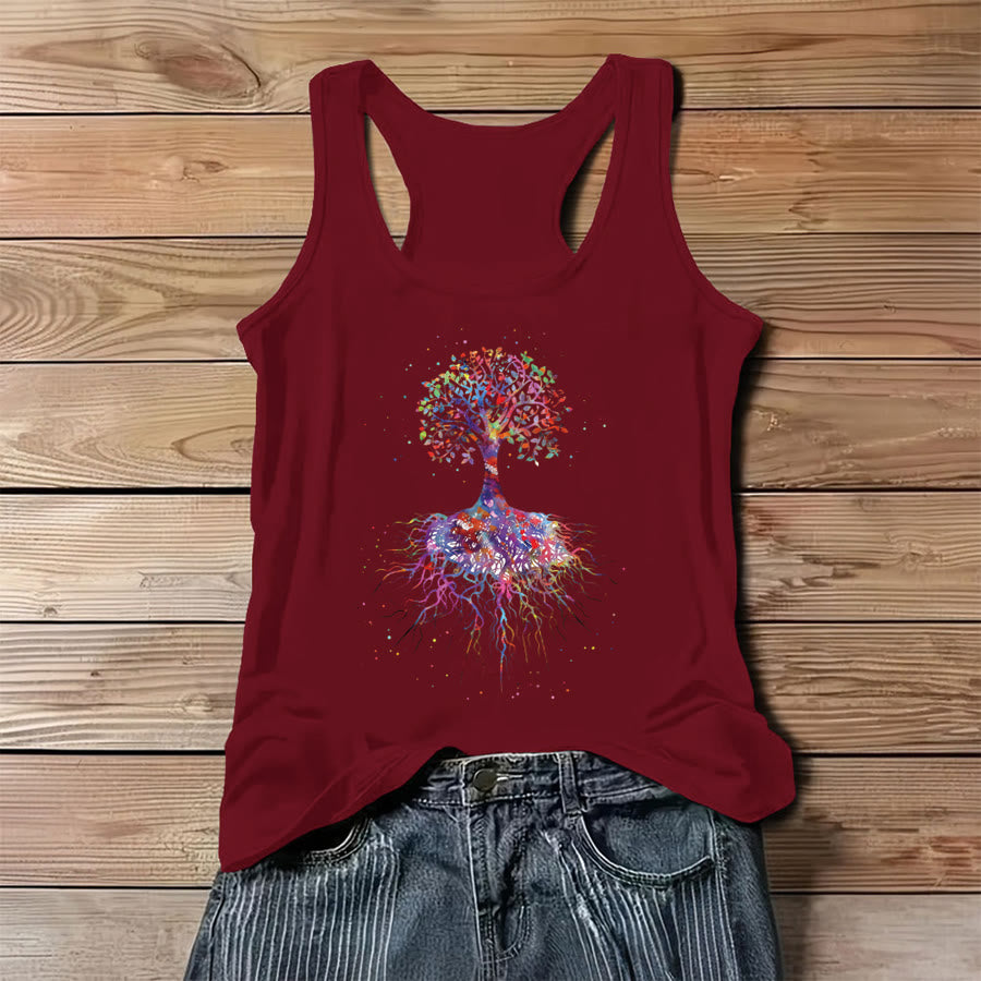 Canotta da donna Olivenorma con stampa grafica "Albero della Vita" ad acquerello. - Rosso - 3XL - image 6