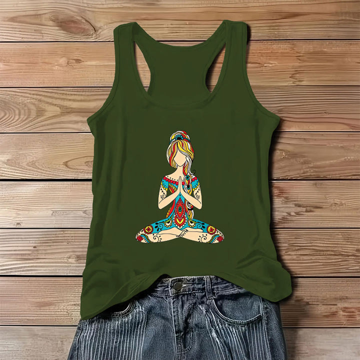 Canotta da donna Olivenorma con stampa "Radicata nella magia" e motivo Albero della Vita ad acquerello arcobaleno. - Verde - 3XL - image 8