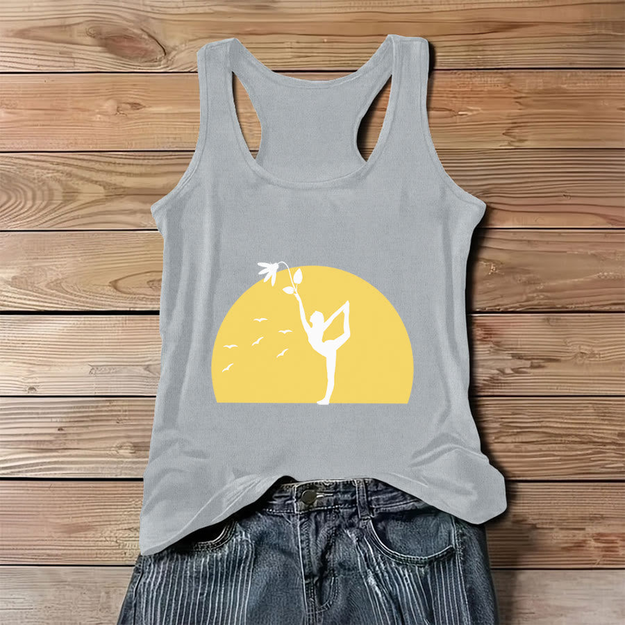 Canotta da donna Olivenorma Sunset Grace Yoga Dancer Silhouette with Flower - Grigio - 3XL - image 4