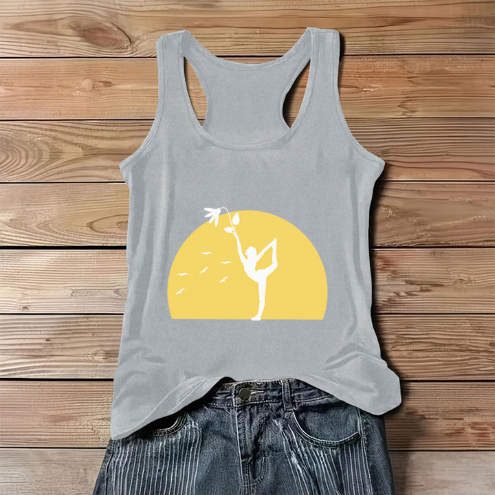 Canotta da donna Olivenorma Sunset Grace Yoga Dancer Silhouette with Flower - Grigio - 3XL - image 4