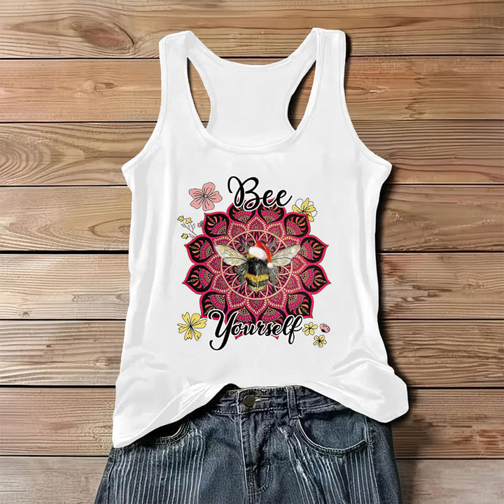 Canotta da donna Olivenorma Bee Yourself Christmas Bee Mandala - Bianco - 3XL - image 2