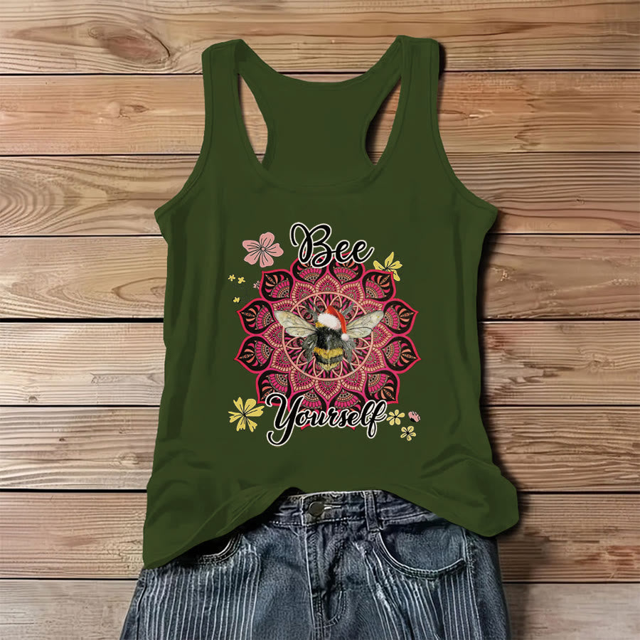 Canotta da donna Olivenorma Bee Yourself Christmas Bee Mandala - Verde - 3XL - image 8