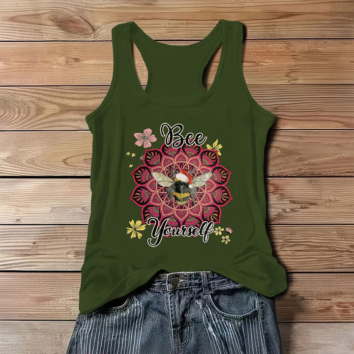 Canotta da donna Olivenorma Bee Yourself Christmas Bee Mandala - Verde - 3XL - image 8