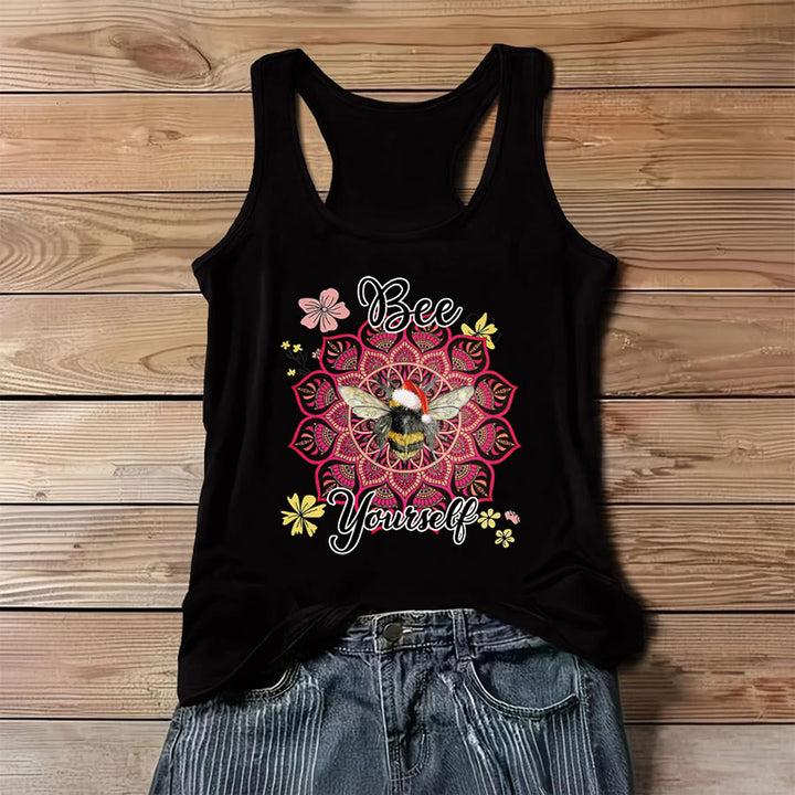 Canotta da donna Olivenorma Bee Yourself Christmas Bee Mandala - Nero - 3XL - image 4