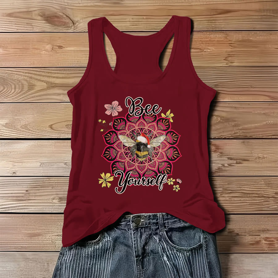 Canotta da donna Olivenorma Bee Yourself Christmas Bee Mandala - Rosso - 3XL - image 0