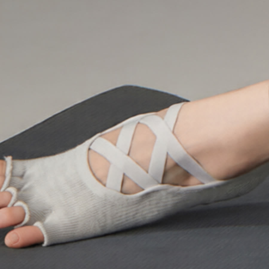 Calze antiscivolo Olivenorma con cinturino incrociato per yoga, pilates e barre, calze da yoga da donna - image 5