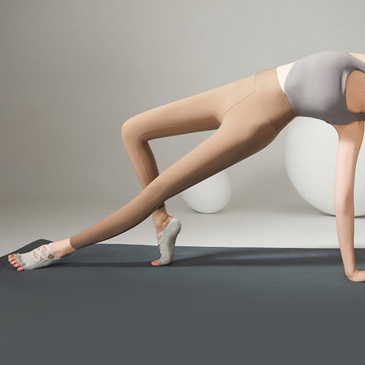 Calze antiscivolo Olivenorma con cinturino incrociato per yoga, pilates e barre, calze da yoga da donna - image 4