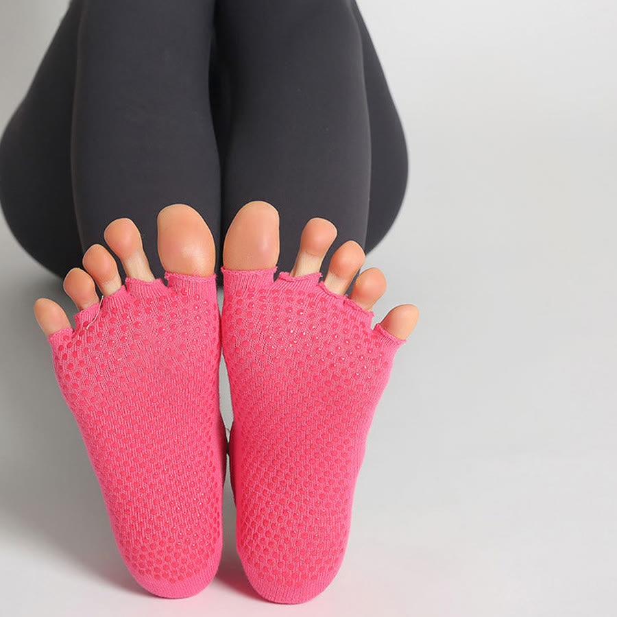 Calzini da yoga da donna Olivenorma con cinturino incrociato, punta aperta e antiscivolo, ad alta trazione. - image 5