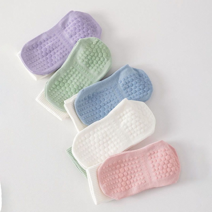 Calzini da yoga da donna Olivenorma bicolore a mezza gamba antiscivolo con pois in silicone. - image 3