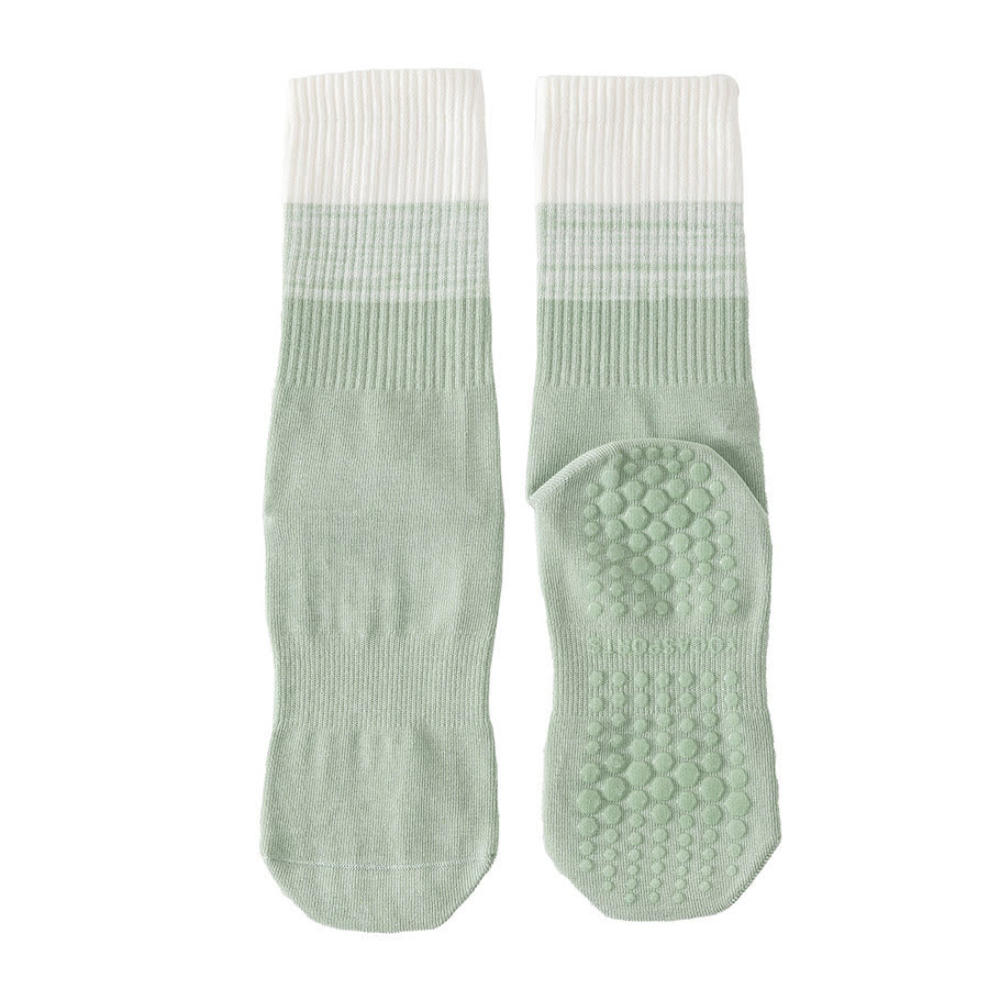 Calzini da yoga da donna Olivenorma bicolore a mezza gamba antiscivolo con pois in silicone. - Verde - 10 paia - image 18