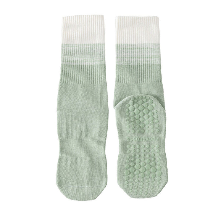 Calzini da yoga da donna Olivenorma bicolore a mezza gamba antiscivolo con pois in silicone. - Verde - 10 paia - image 18
