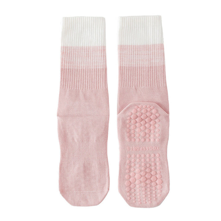 Calzini da yoga da donna Olivenorma bicolore a mezza gamba antiscivolo con pois in silicone. - Rosa - 10 paia - image 6